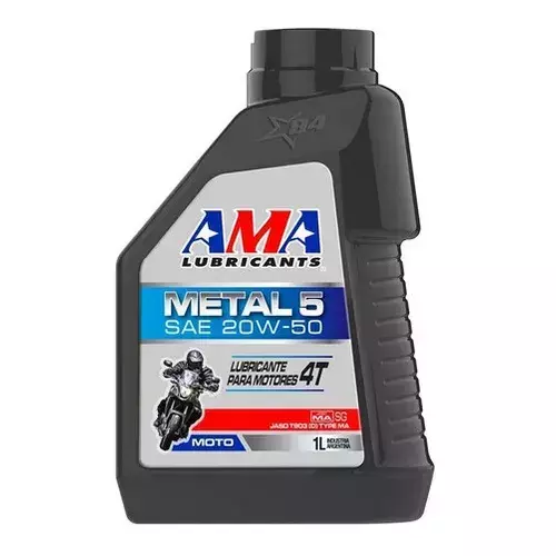 Aceite Semisintético AMA Metal 5 Plus 4T 20W-50 API SL JASO MA 2 (1L)